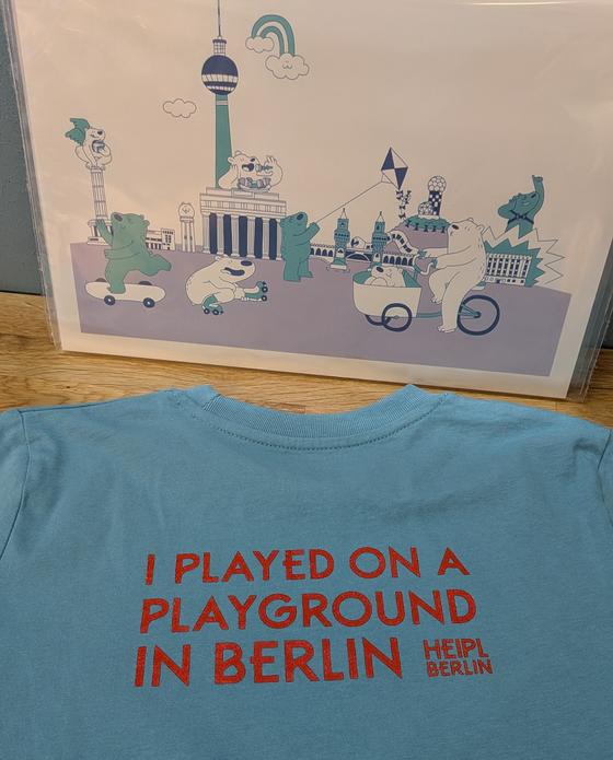 Kids T- Shirt "I Played on a Playground in Berlin", Teal Green