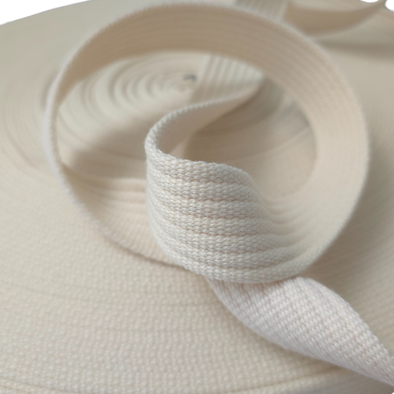 Gurtband gerippt 32mm cremeweiß