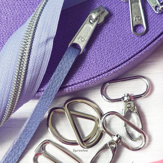 Nähset für Tasche aus pink-orangefarbenem Zitronen-Wachstuch, wasserabweisend und sommerlich gestaltet