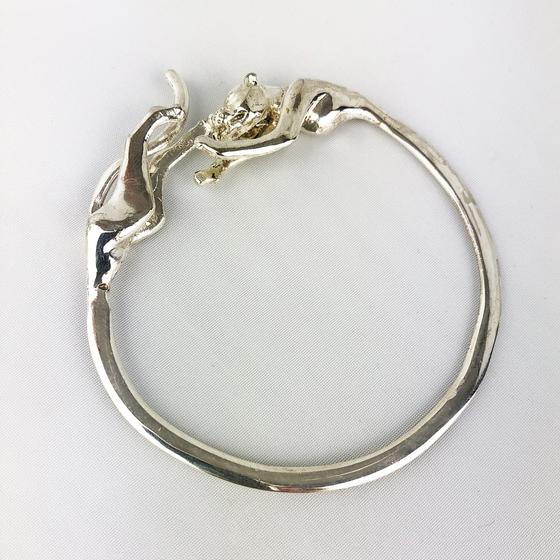 goldmarie Armreif PANTHER Messing versilbert 