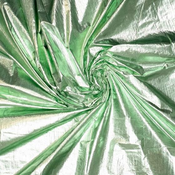 leichter Jackenstoff Nylon grün metallic