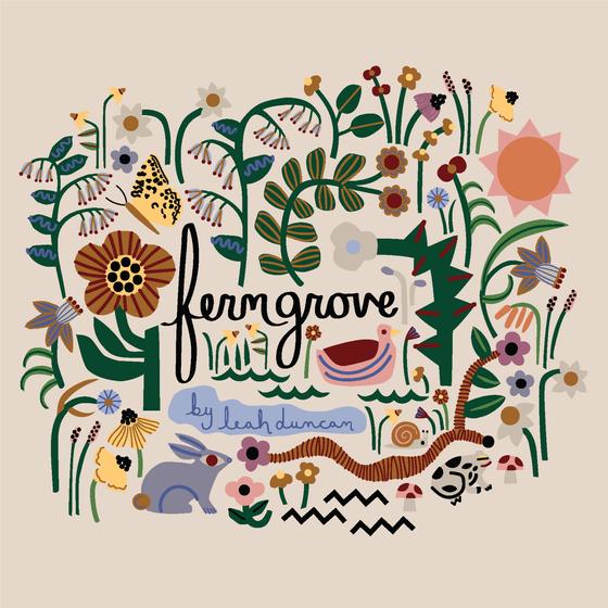 Fern Grove Leah Duncan Cloud9 Stoff Blumen Braun