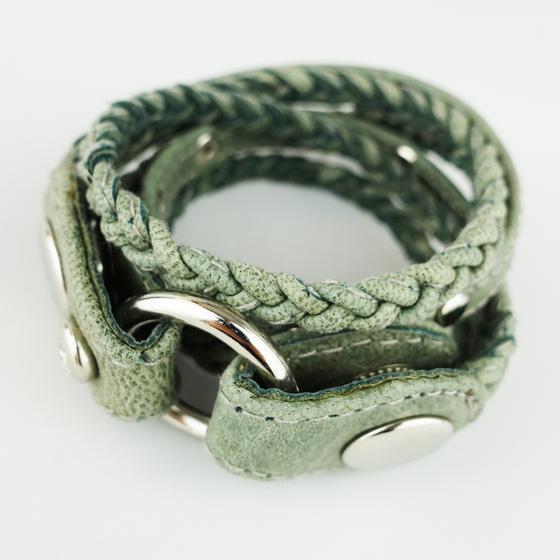 goldmarie Wickelarmband STRINGS Leder graugrün