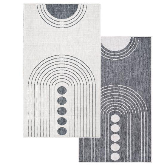 DUO Rug wendbarer Teppich silber