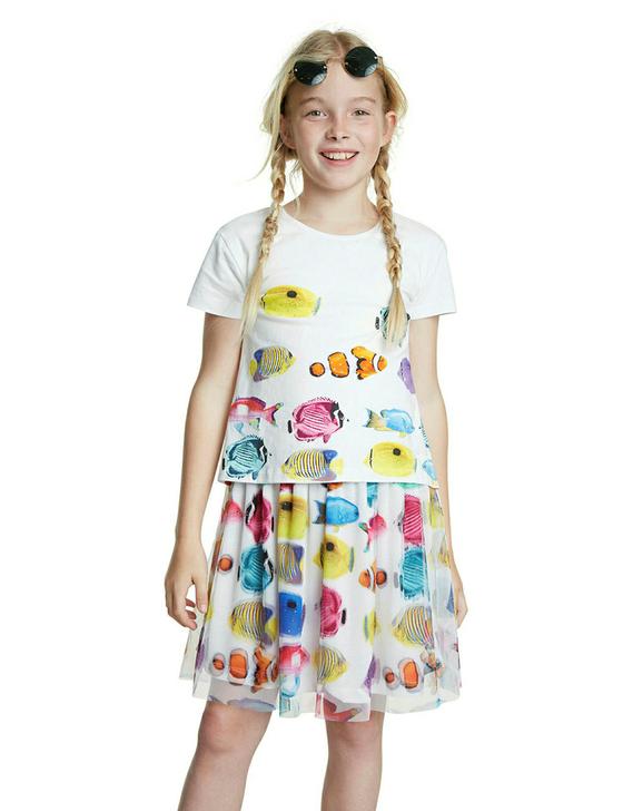 Kleid "Xalapa" mit angenähtem Shirt und Rock mit 3-D-Effekt