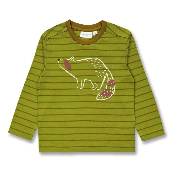 Sense Organics Langarmshirt Luke Farngrün Olive Geringelt 