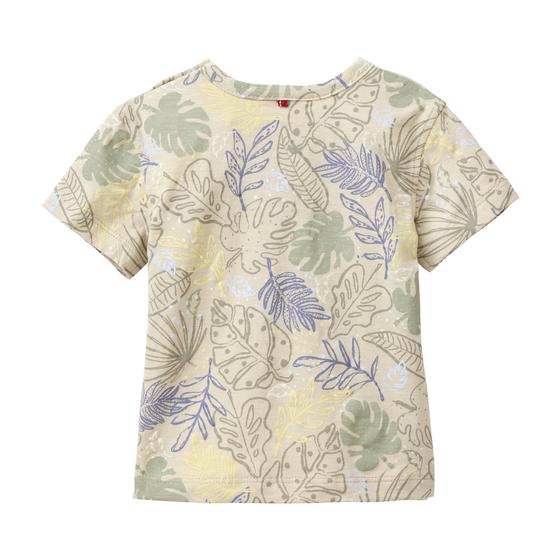 People wear Organic T-Shirt Khaki Bedruckt Tropische Blätter