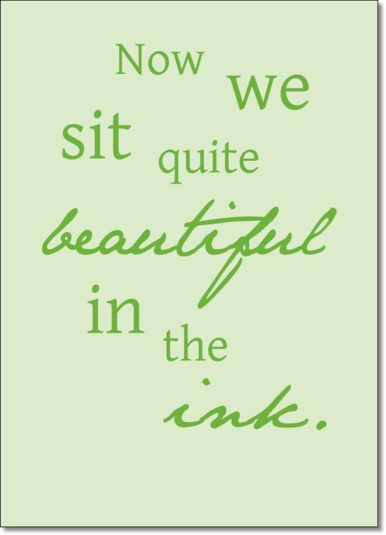 Denglisch Karte "Now we sit quite beautiful in the ink" - Sprüche - Best of Denglisch - tom bäcker - a-point-of-view - Spruch "Jetzt sitzen wir ganz schön in der Tinte"