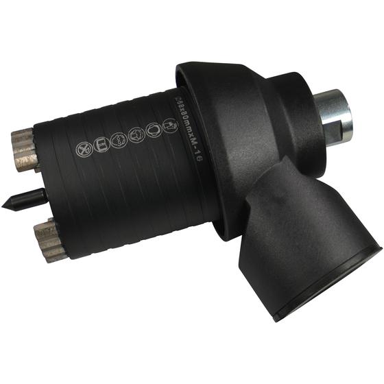 Diamant Dosensenker <br> Typ Laser Black Turbo <br> Ø 68 / 82 mm <br> inklusive Staubabsaugung mit Federzentrierspitze
