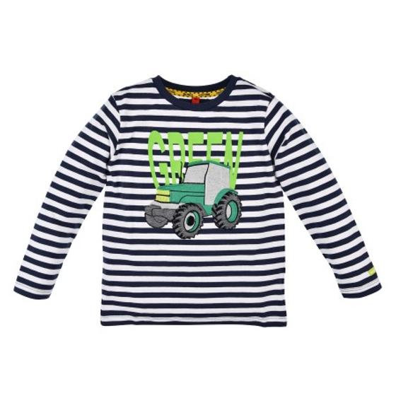 Langarmshirt "Traktor", reine Baumwolle, dunkelblau-gestreift