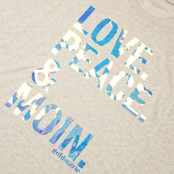 goldmarie LOVE PEACE MOIN T-Shirt Uschi - beige-holographic mit Glanz