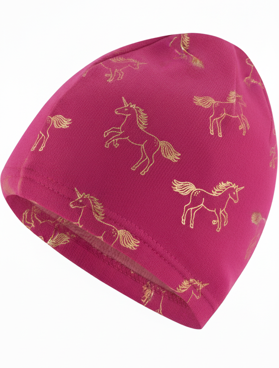 Beanie "Glitzer-Einhorn", gefüttert, pink