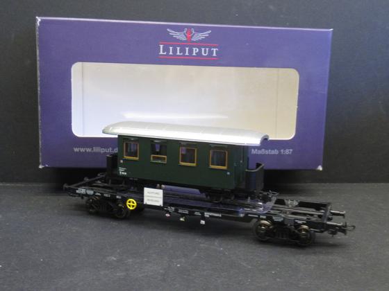 Liliput L 235786 Transportwagen ÖBB mit Schmalspur Wagen beladen Spur H0 OVP