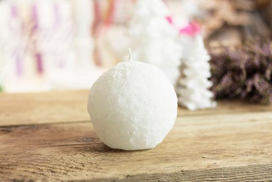 Motivkerze Schneeball, groß oder klein