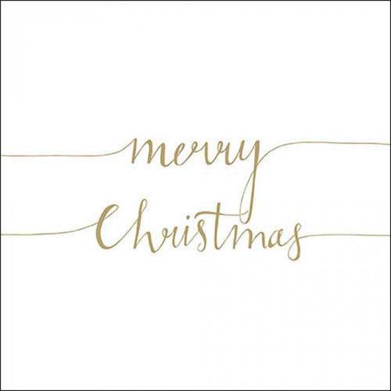 Serviette | Papier-/ Lunchserviette  Christmas Note - gold / 33x33cm