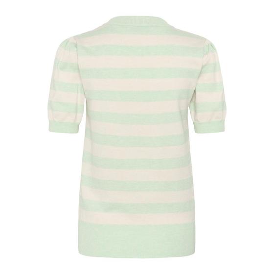 SAINT TROPEZ MilaSZ SS Striped Pullover 30513931 - beige-mint