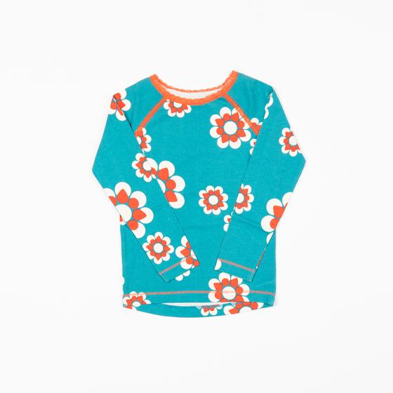 Langarmshirt "Flower Power", Biobaumwolle