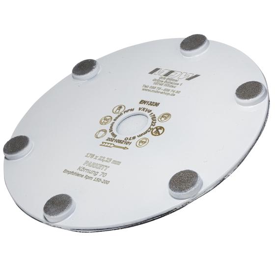 Restposten<br>Diamant Schleifscheibe <br> Ø 178 mm x Körnung 70 <br> mit Klettaufnahme <br> zum Schleifen von Parkett