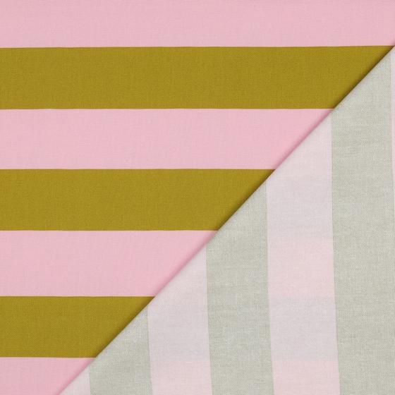 Canvas Blockstreifen rosa limettengelb