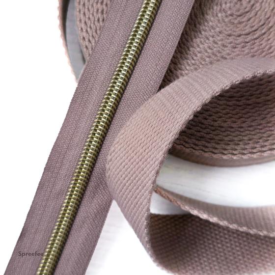 Gurtband Baumwolle Polyester mauve graulila zum TAschen nähen bei Spreefee kaufen