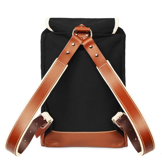 Ykra Matra Black Leather Strap and Bottom Backpack