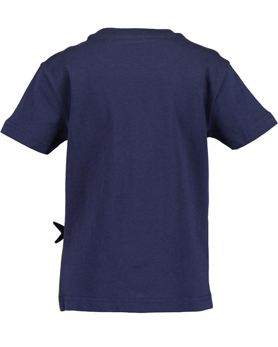 T-Shirt mit Leuchtdruck "Hai", ultramarin