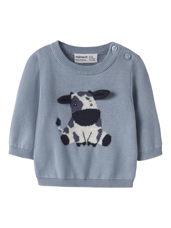 Name It Strick Pullover Kuh Ashley Blue