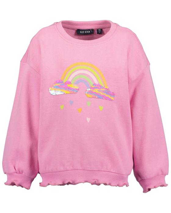 Sweatshirt "Regenbogen" mit Wendepailletten, Baumwolle, rosa