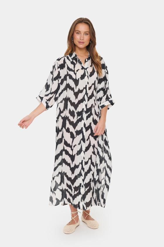 SAINT TROPEZ Blusen Kleid KelsieSZ 30514025 - gemustert - schwarz-weiß