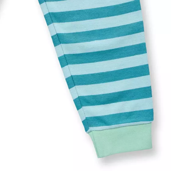 Sense Organics Pyjama Long John Blue Light Blue Stripes