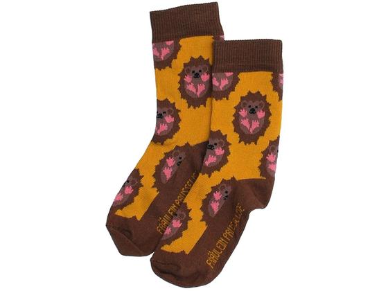 Fräulein Prusselise Bio Kindersocken Igel Braun