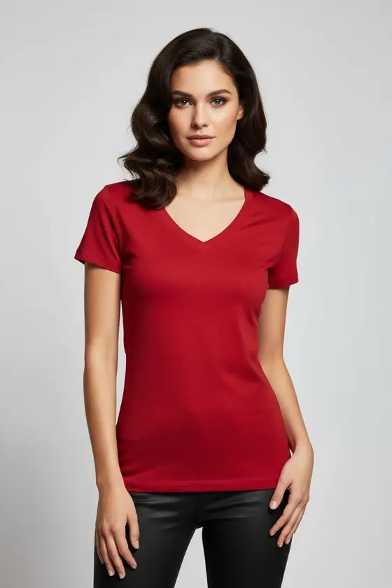 goldmarie LOVE PEACE MOIN T-shirt V-Neck - rot