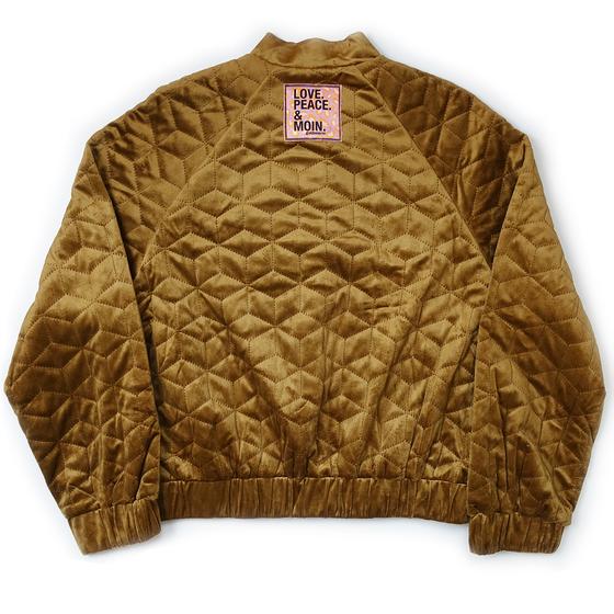 goldmarie Blouson Jacke LOVE PEACE MOIN - gesteppt - goldbraun 