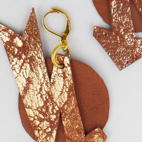 goldmarie Ohrringe ROCK BABE Leder braun-gold