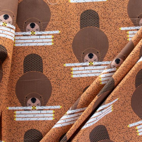 Birch Bio – Baumwolle - Lakehouse Vol. 2 - Dam Diligent Biber -  Charley Harper