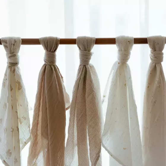 Little Dutch Musselintuch Swaddle Pure Soft Beige