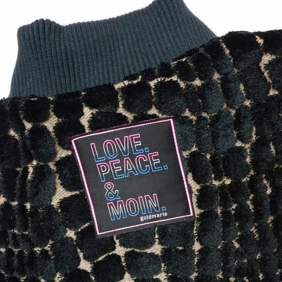 goldmarie Seidentuch-Weste MOINGIORNO - Vintage-Stoff Recycelt - schwarz-blau - reversible LOVE PEACE MOIN - mit Kosmetiktasche