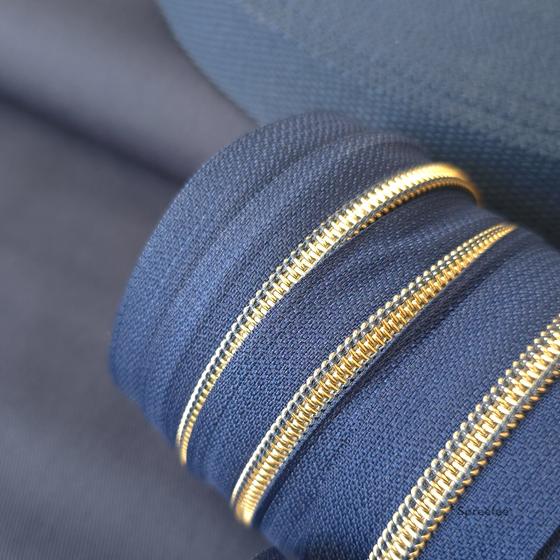 Endlos Reißverschluss breit Altmessing metallisiert für Taschen nähen Made in Germany bei Spreefee alles zum Taschen nähen kaufen