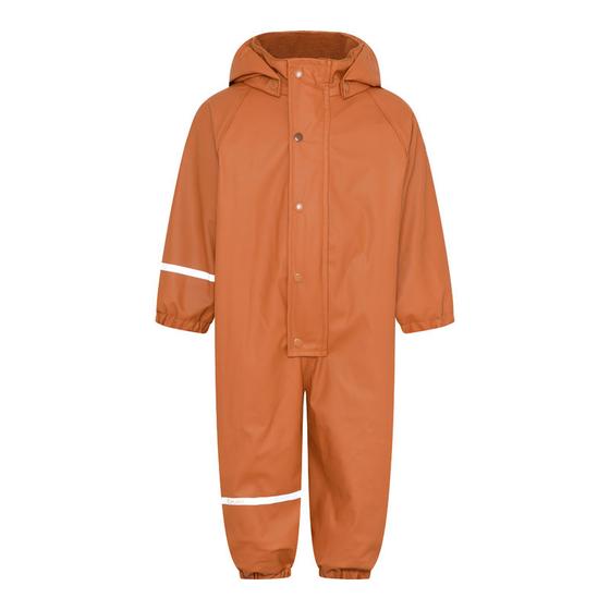 Regenanzug mit Fleecefutter, abnehmbare Kapuze, amber brown