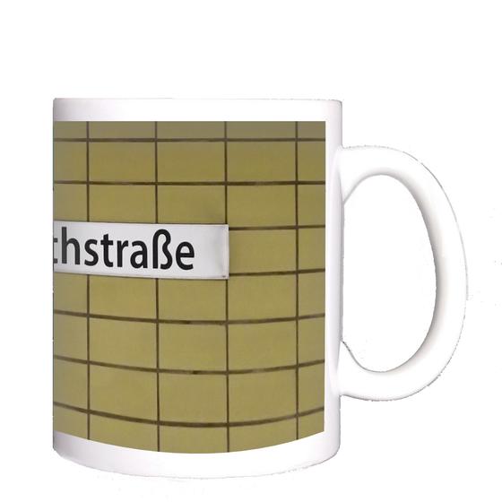 U-Bahn Kaffeebecher Kaffeetasse U-Bahnhof Lutterothstraße, Hochbahn Linie U2, tom bäcker Geschenkidee Hamburg, Hansestadt, Eimsbüttel, Lokstedt, Else-Rauch-Platz
