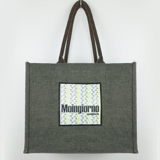 goldmarie Shopper Jute Tasche MOINGIORNO - grau - 33x42x17cm