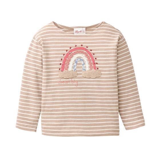People wear Organic Langarm Shirt Regenbogen Geringelt Taupe