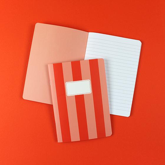 ava&yves Notizheft A5 Streifen Orange Apricot