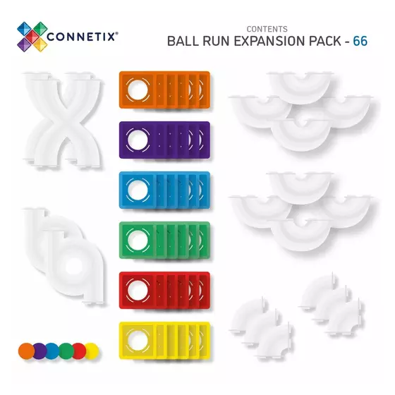 Connetix Magnetbausteine Kugelbahn Rainbow Ball Run Expansion Pack 66 Teile