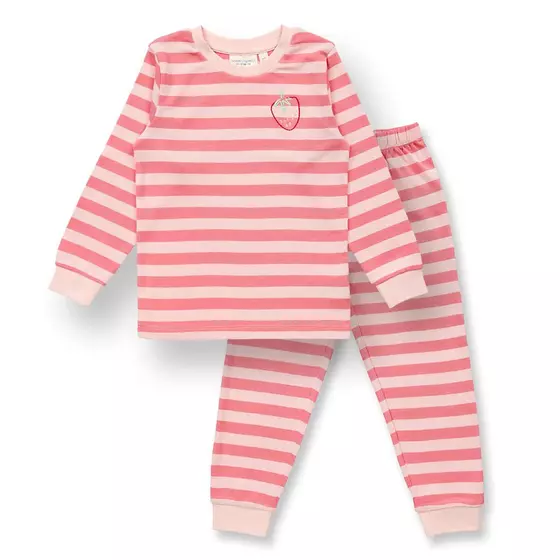Sense Organics Pyjama Long John Peach Pink Stripes