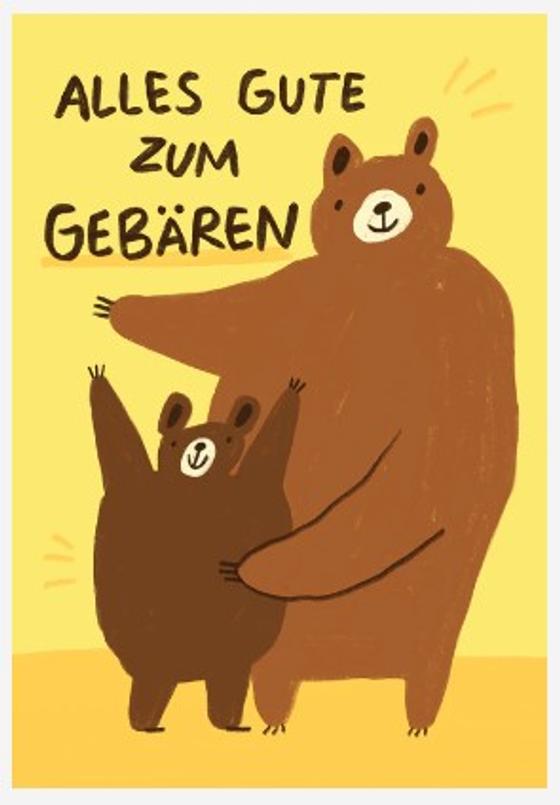 Postkarte Gebären Slinga Illustration