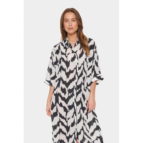 SAINT TROPEZ Blusen Kleid KelsieSZ 30514025 - gemustert - schwarz-weiß