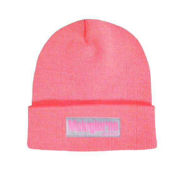 goldmarie Beanie Mütze MOINGIORNO - neon pink hellgrau-pink