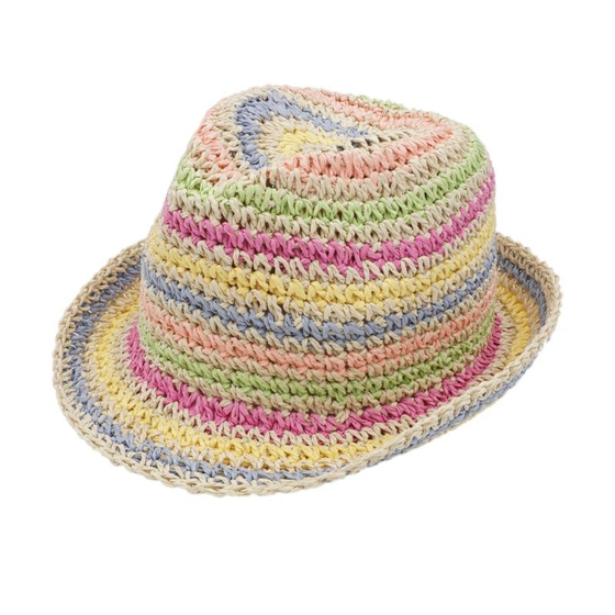 Trilby, Handarbeit, bunte Streifen