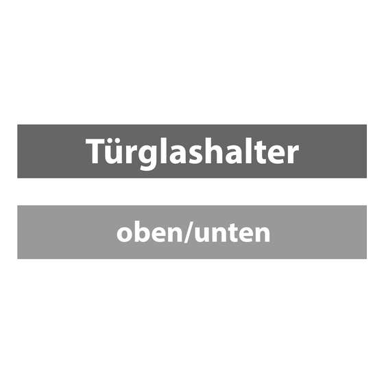 Türglashalter oben/unten